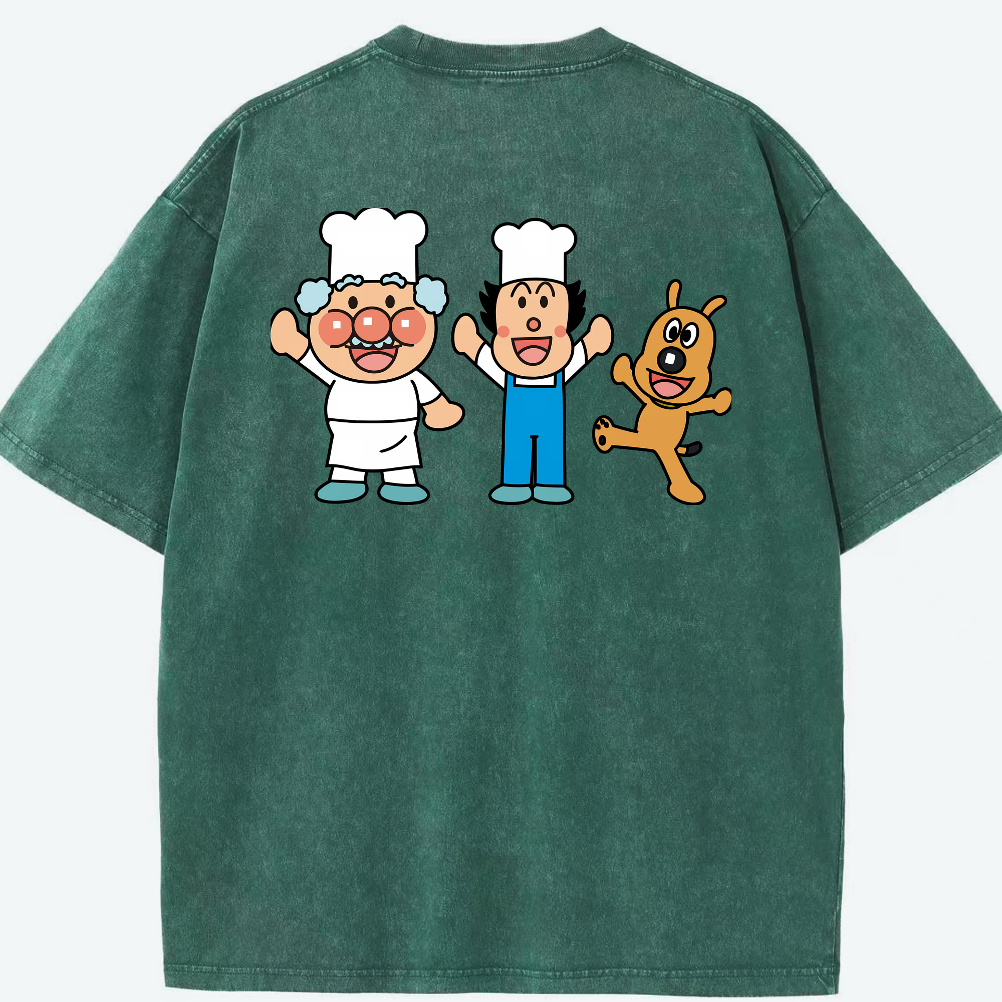 （画像用） アンパンマン Anpanman 綿100% ヴィンテージ風 半袖Tシャツ（背面プリント）